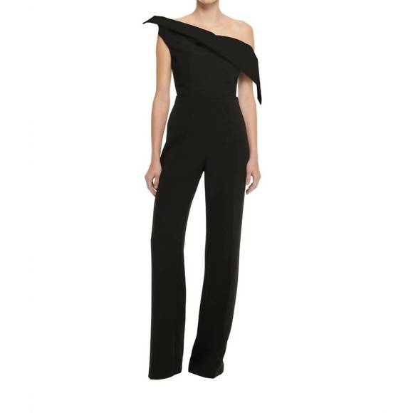 NEW ROLAND MOURET asymmetric wool silk top in black - Picture 1 of 3
